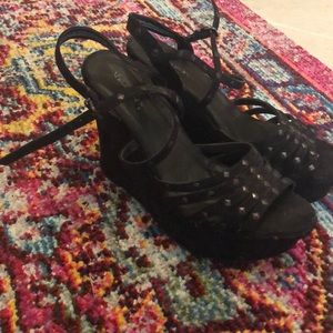 strappy chunky wedges